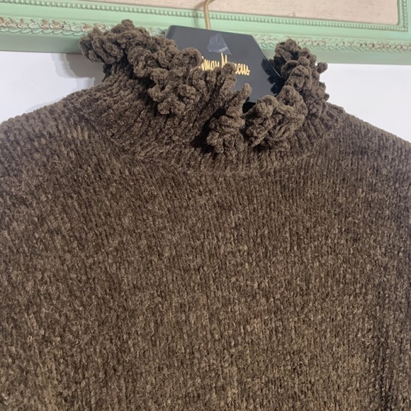 Vintage style works acrylic long sleeve brown sweater dress women’s size medium - Picture 2 of 8